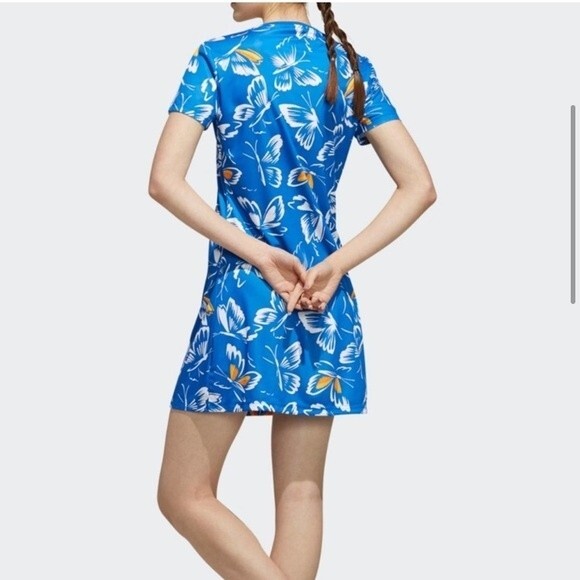 Adidas Blue Butterfly Print Dress - Picture 4 of 9